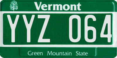 VT license plate YYZ064