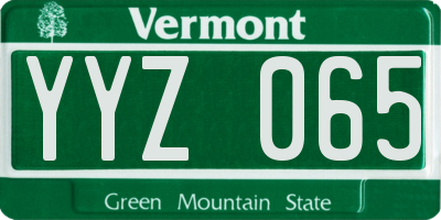 VT license plate YYZ065