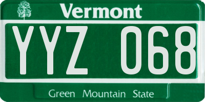 VT license plate YYZ068
