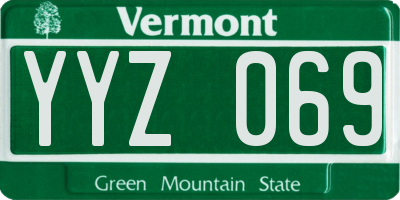 VT license plate YYZ069