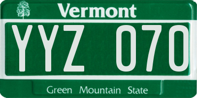VT license plate YYZ070
