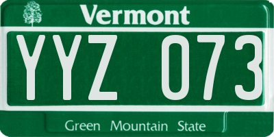 VT license plate YYZ073
