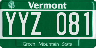 VT license plate YYZ081