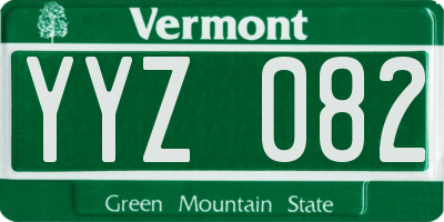 VT license plate YYZ082