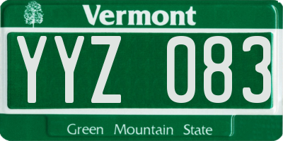 VT license plate YYZ083