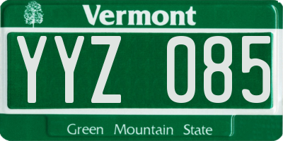 VT license plate YYZ085