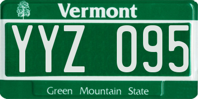 VT license plate YYZ095