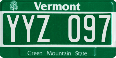 VT license plate YYZ097