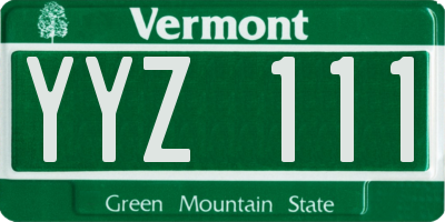 VT license plate YYZ111