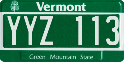 VT license plate YYZ113