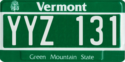 VT license plate YYZ131