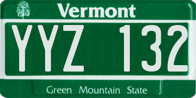 VT license plate YYZ132