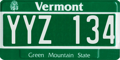 VT license plate YYZ134