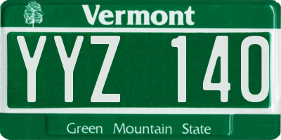 VT license plate YYZ140