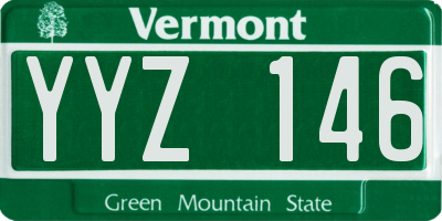 VT license plate YYZ146
