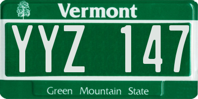 VT license plate YYZ147