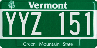 VT license plate YYZ151