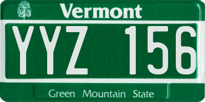 VT license plate YYZ156