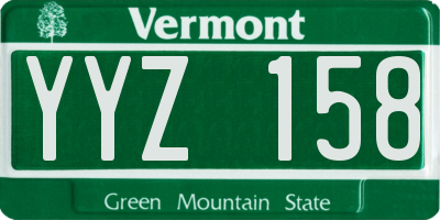 VT license plate YYZ158