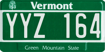 VT license plate YYZ164