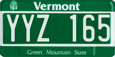 VT license plate YYZ165
