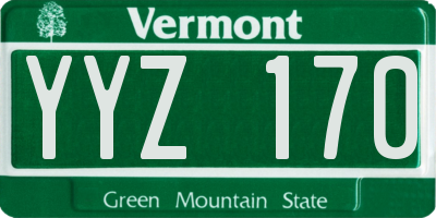 VT license plate YYZ170
