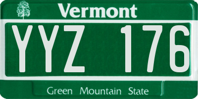 VT license plate YYZ176