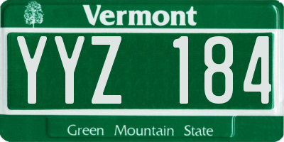 VT license plate YYZ184