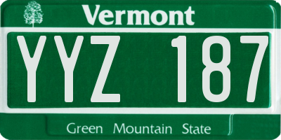 VT license plate YYZ187