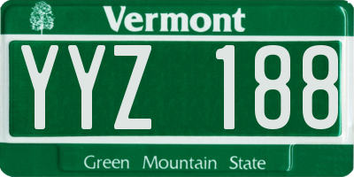 VT license plate YYZ188
