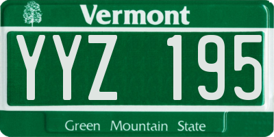 VT license plate YYZ195