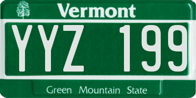 VT license plate YYZ199
