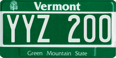 VT license plate YYZ200