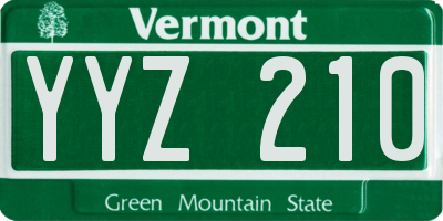 VT license plate YYZ210