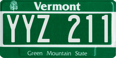 VT license plate YYZ211