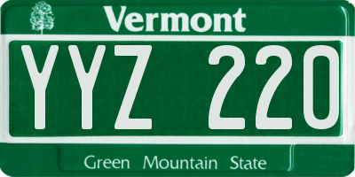 VT license plate YYZ220