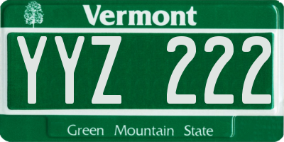 VT license plate YYZ222