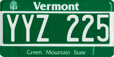 VT license plate YYZ225