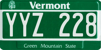VT license plate YYZ228