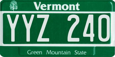 VT license plate YYZ240