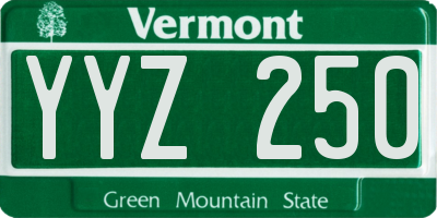 VT license plate YYZ250