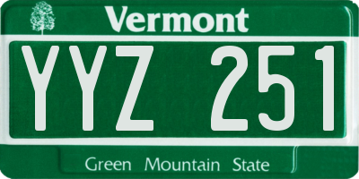 VT license plate YYZ251