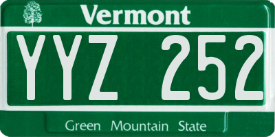 VT license plate YYZ252