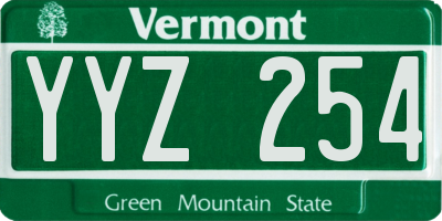 VT license plate YYZ254
