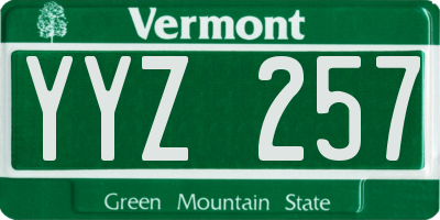 VT license plate YYZ257