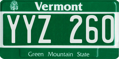 VT license plate YYZ260