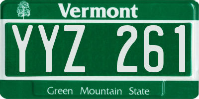 VT license plate YYZ261