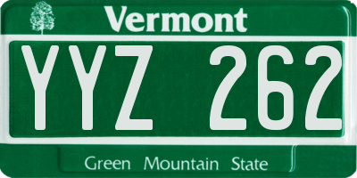 VT license plate YYZ262
