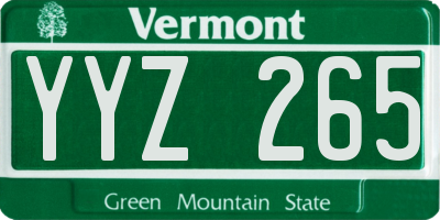 VT license plate YYZ265