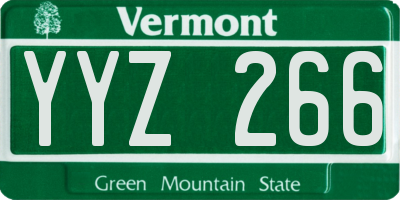 VT license plate YYZ266